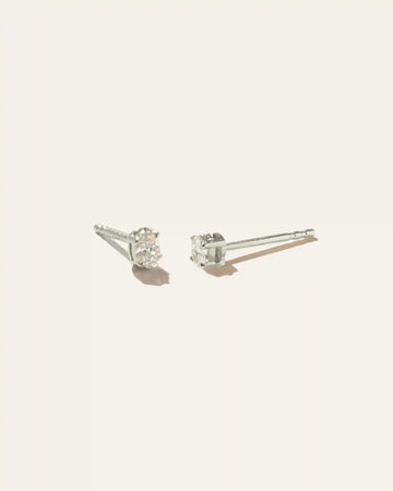 14K Gold Petite Oval Diamond Studs