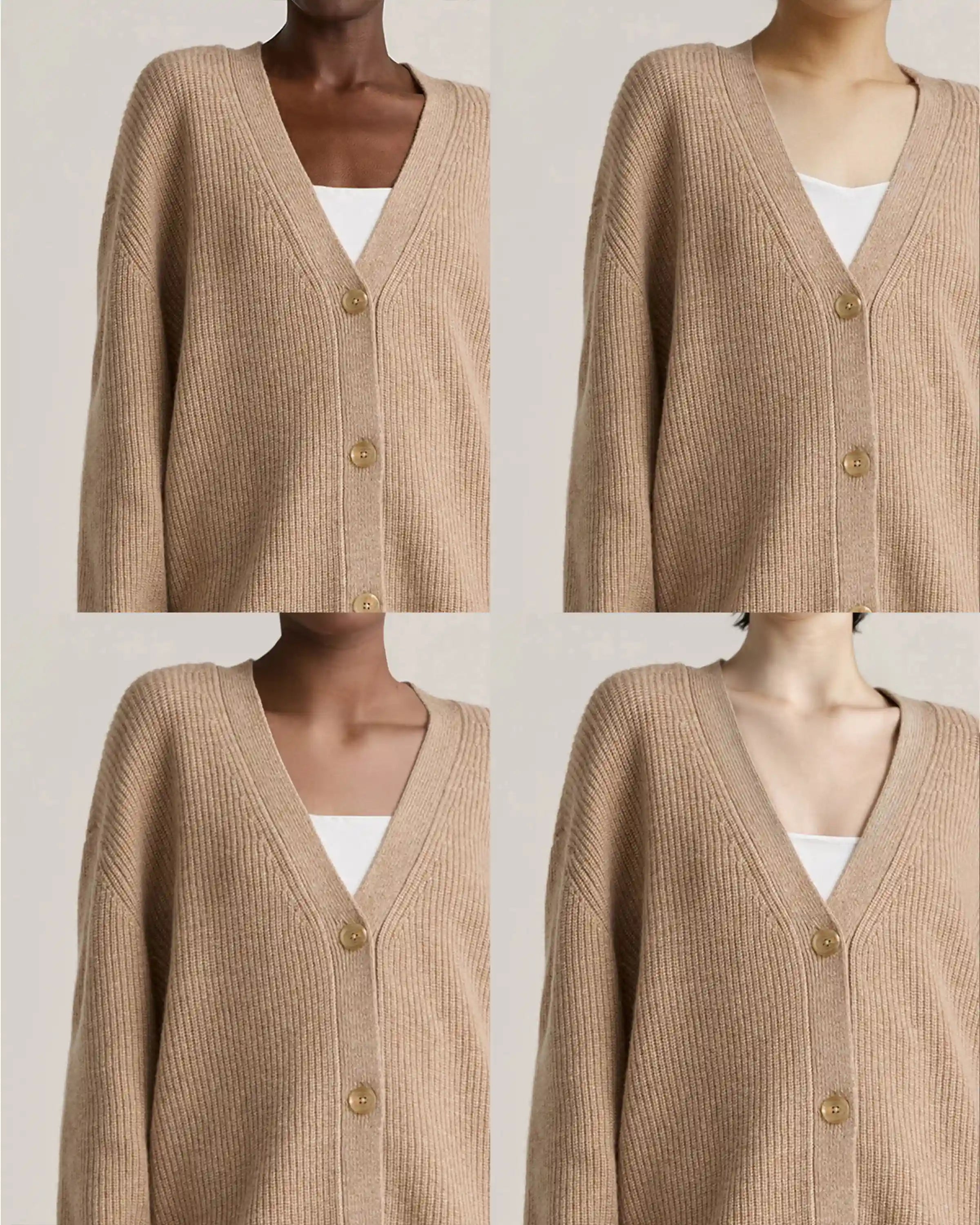 Mongolian Cashmere Oversized Boyfriend Cardigan Sweater
