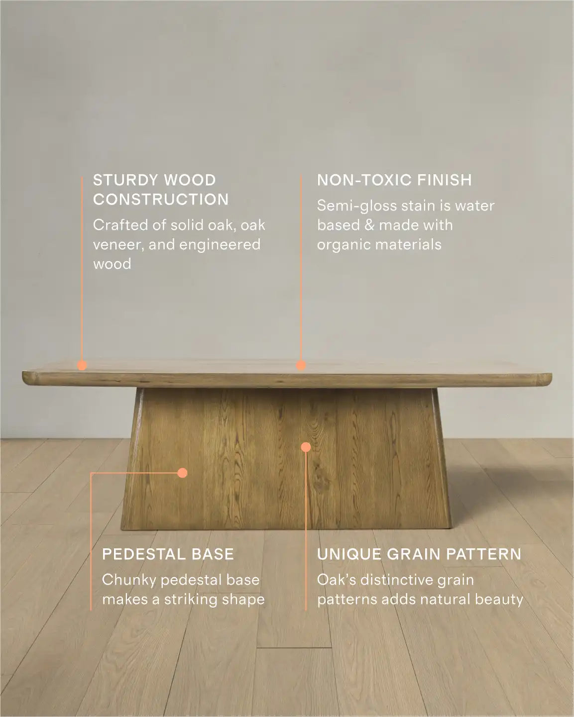 Rustic Oak Plinth Dining Table