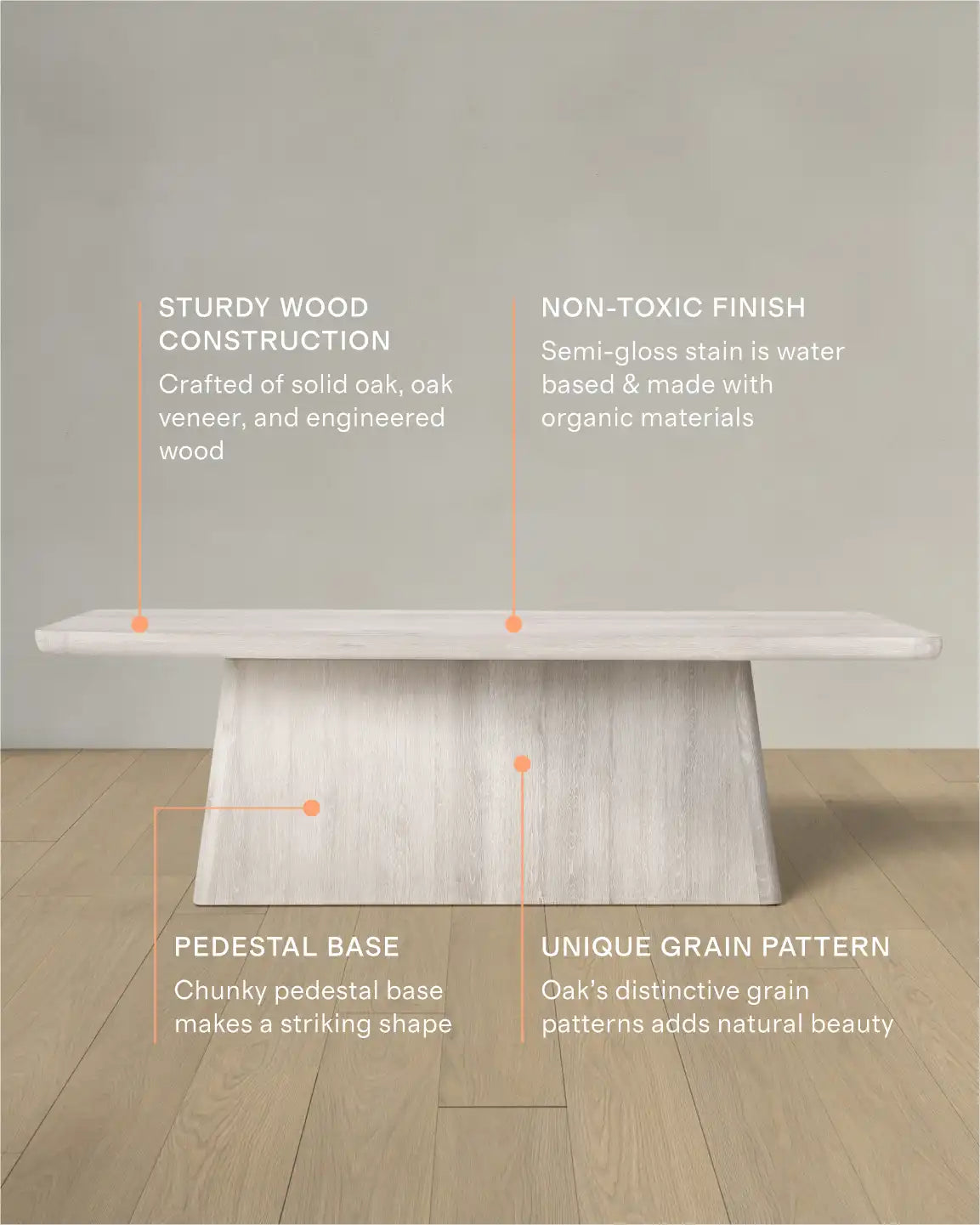 Rustic Oak Plinth Dining Table