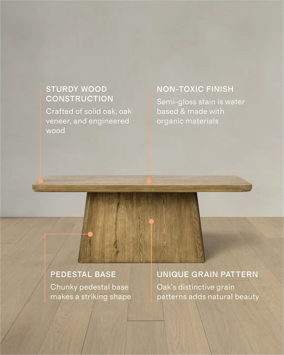 Rustic Oak Plinth Dining Table