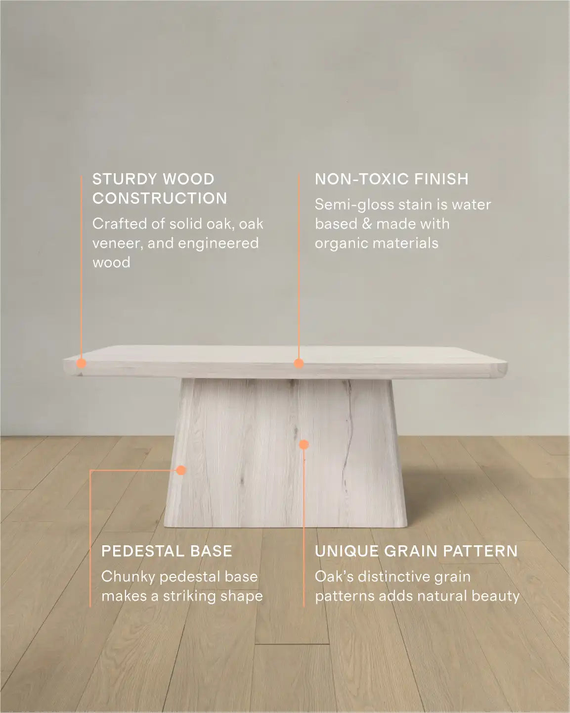 Rustic Oak Plinth Dining Table