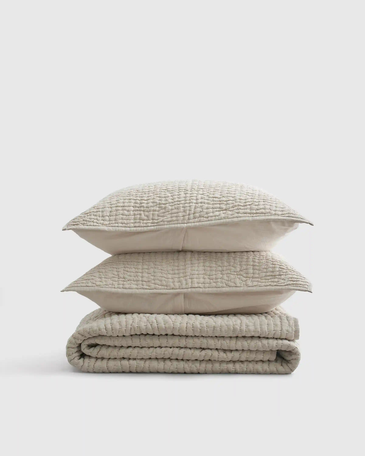 European Linen Cotton Stitch Quilt Set