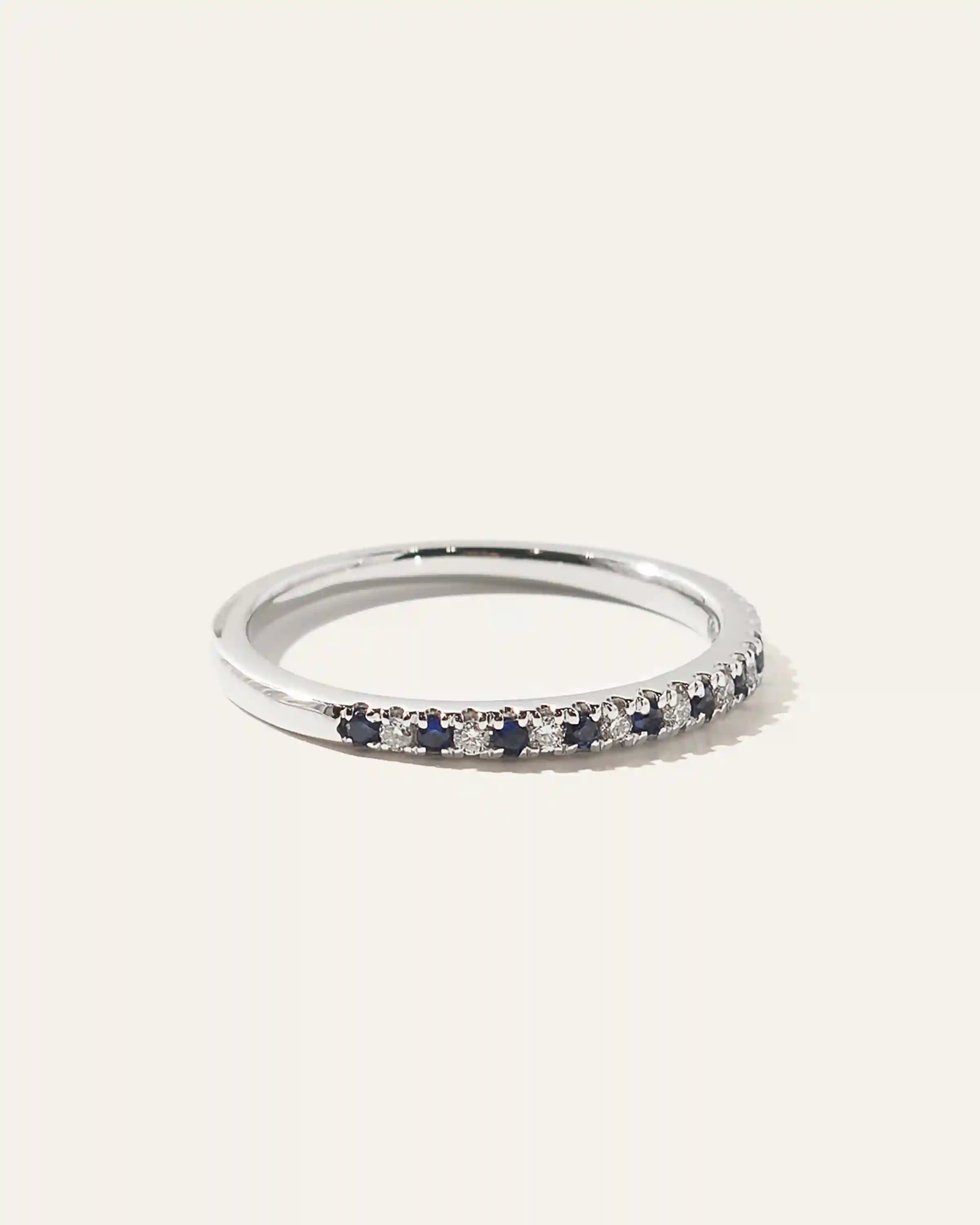 14K Gold Pave Diamond and Gemstone Band