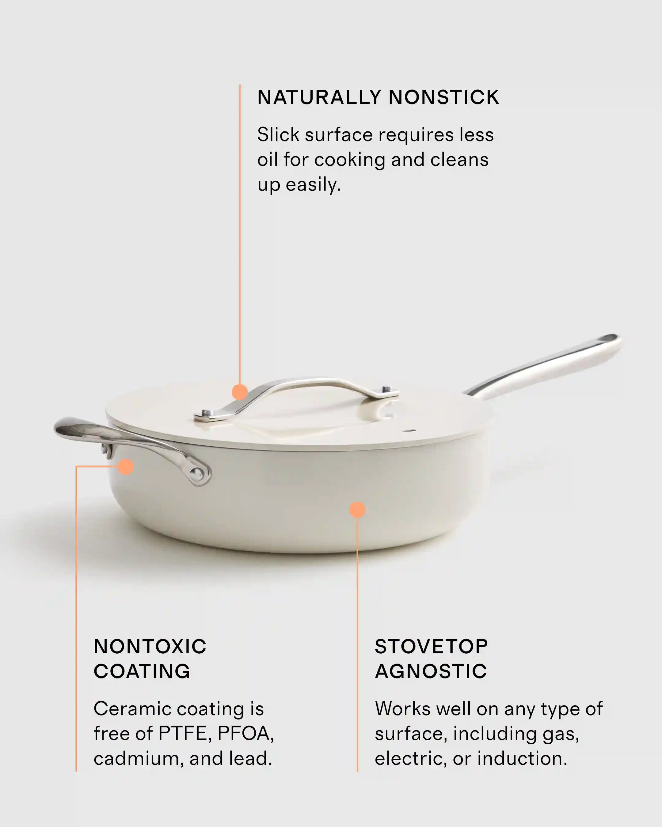 Ceramic Nonstick Saute Pan with Lid
