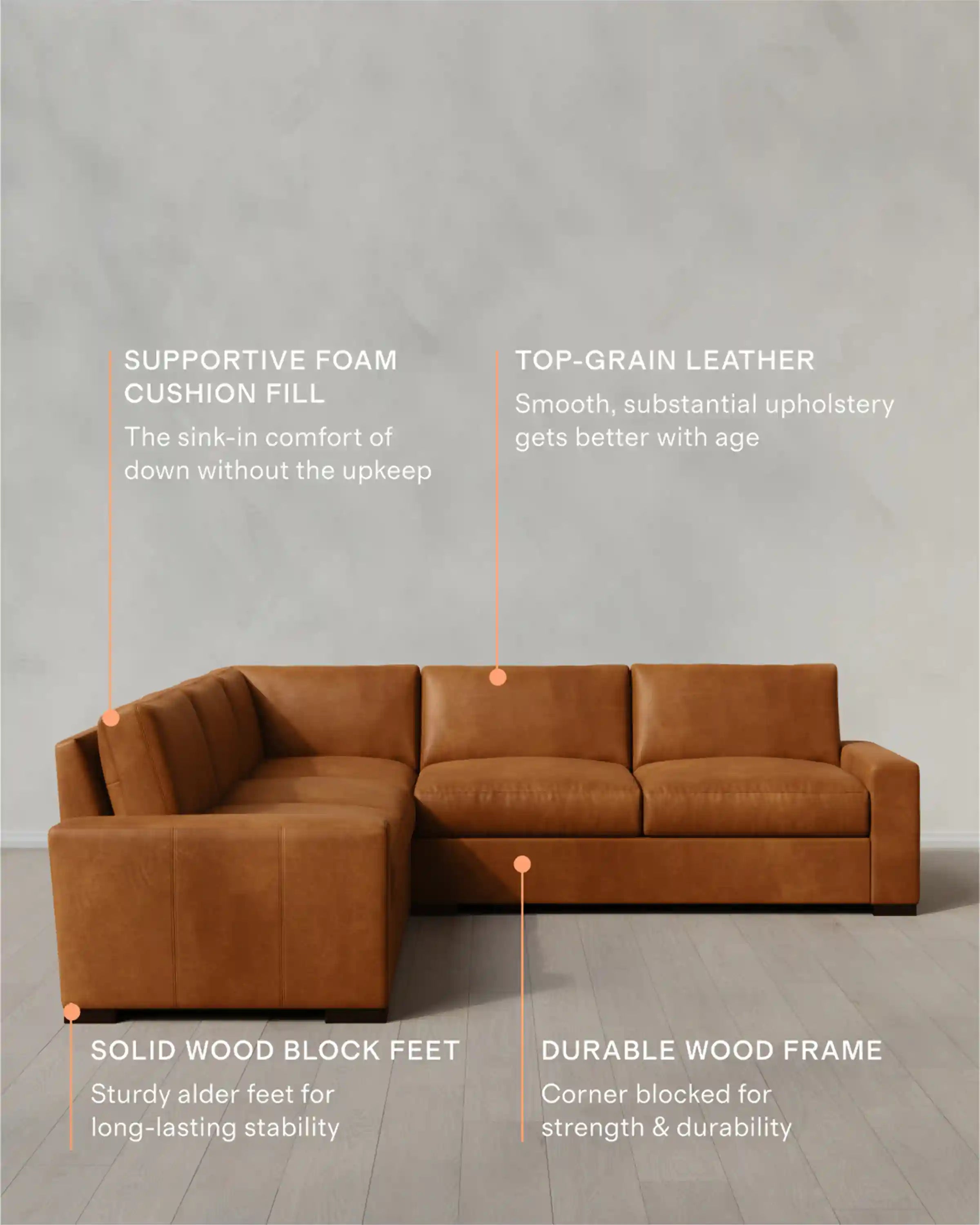 Stillman L Sectional in Leather
