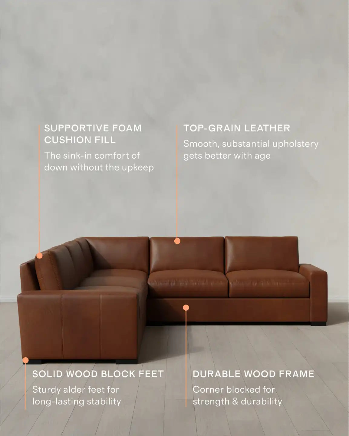 Stillman L Sectional in Leather