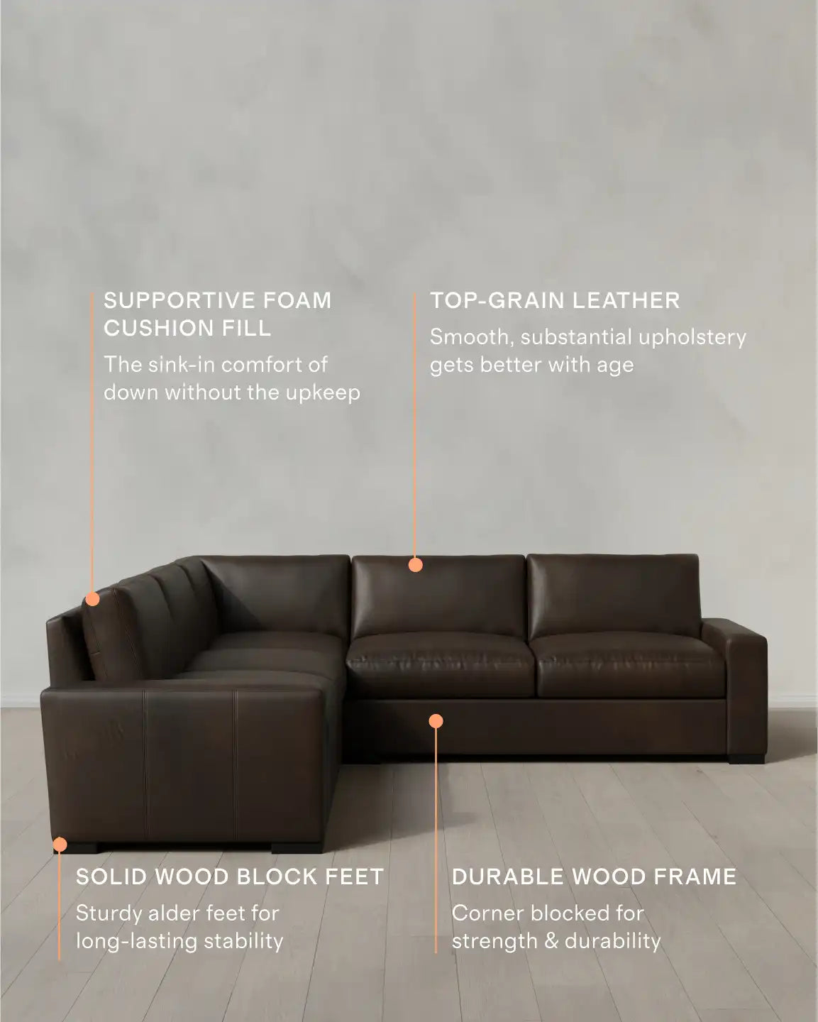 Stillman L Sectional in Leather
