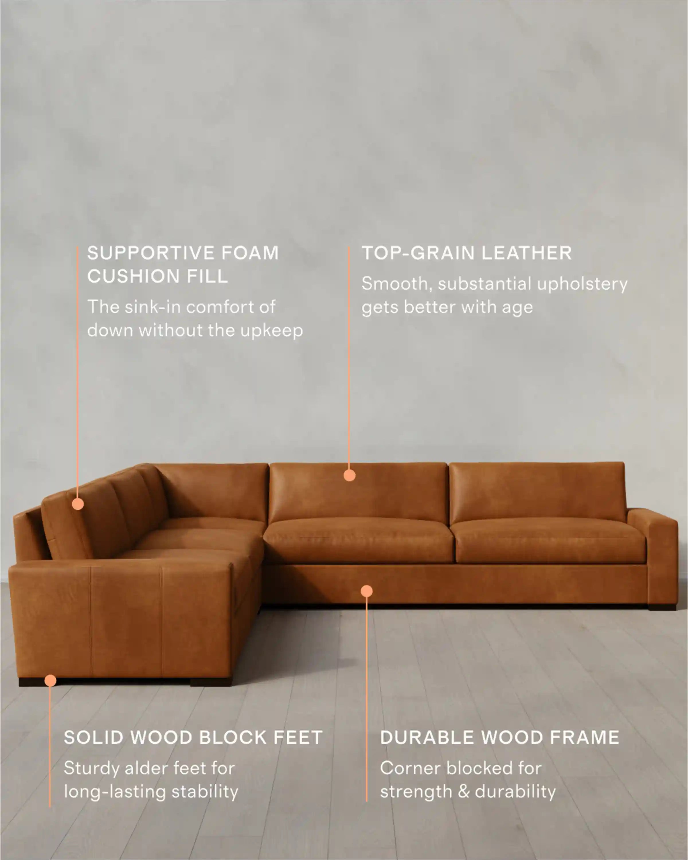 Stillman L Sectional in Leather
