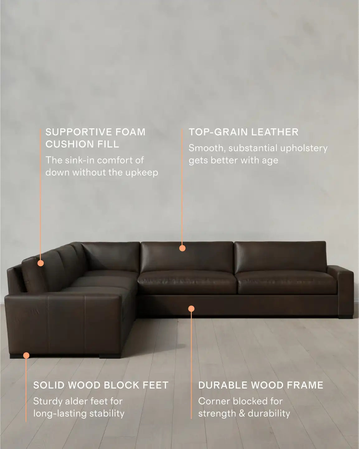 Stillman L Sectional in Leather