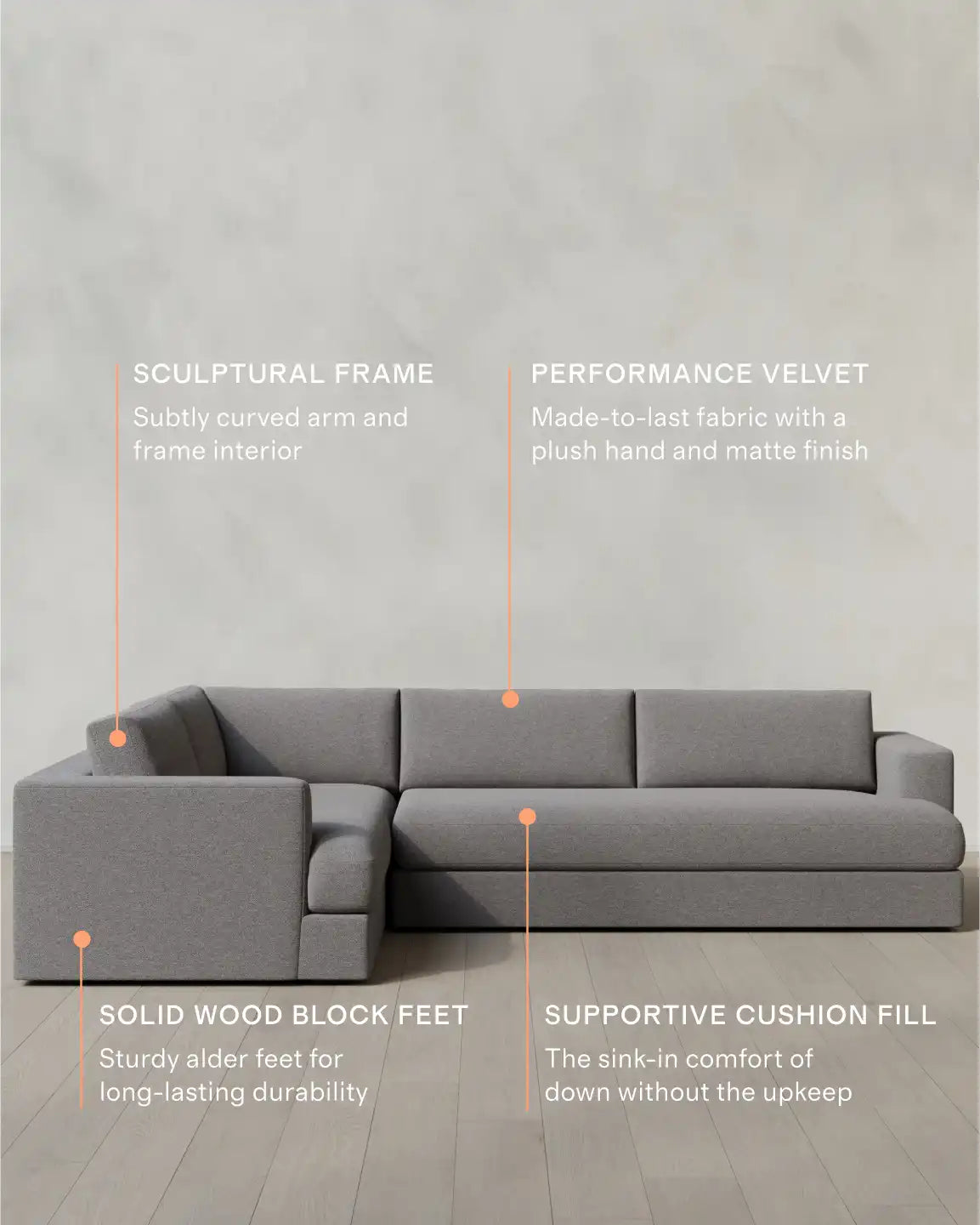 Sierra Curved Arm L Sectional in Performance Basketweave