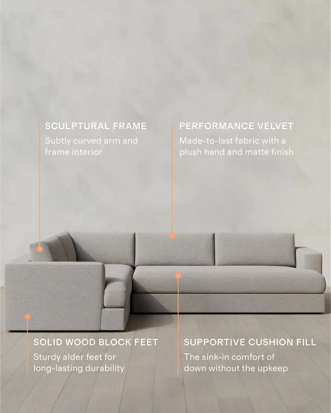 Sierra Curved Arm L Sectional in Performance Basketweave