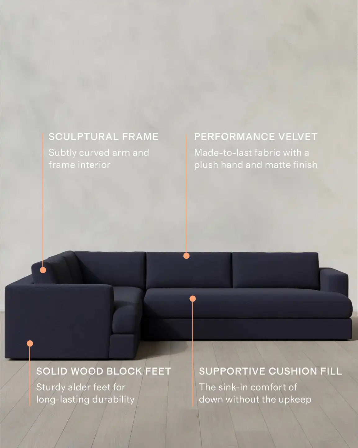 Sierra Curved Arm L Sectional in Performance Basketweave