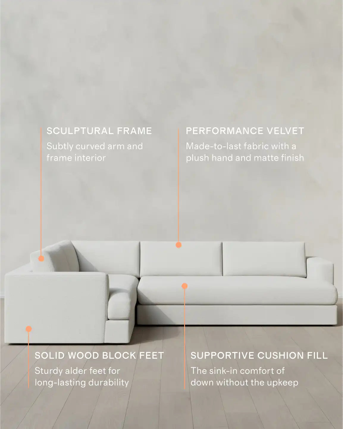 Sierra Curved Arm L Sectional in Performance Basketweave