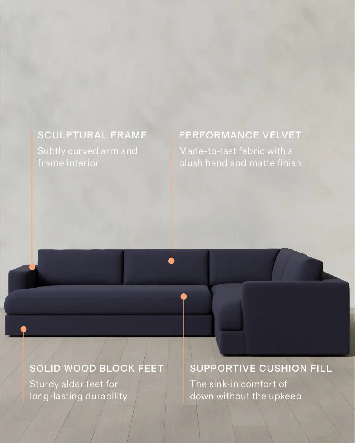 Sierra Curved Arm L Sectional in Performance Basketweave