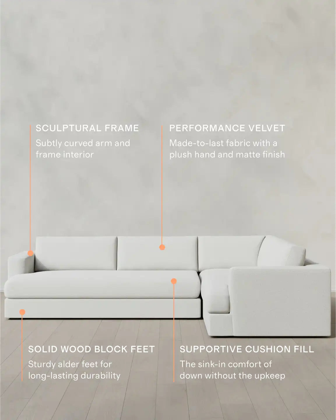 Sierra Curved Arm L Sectional in Performance Basketweave