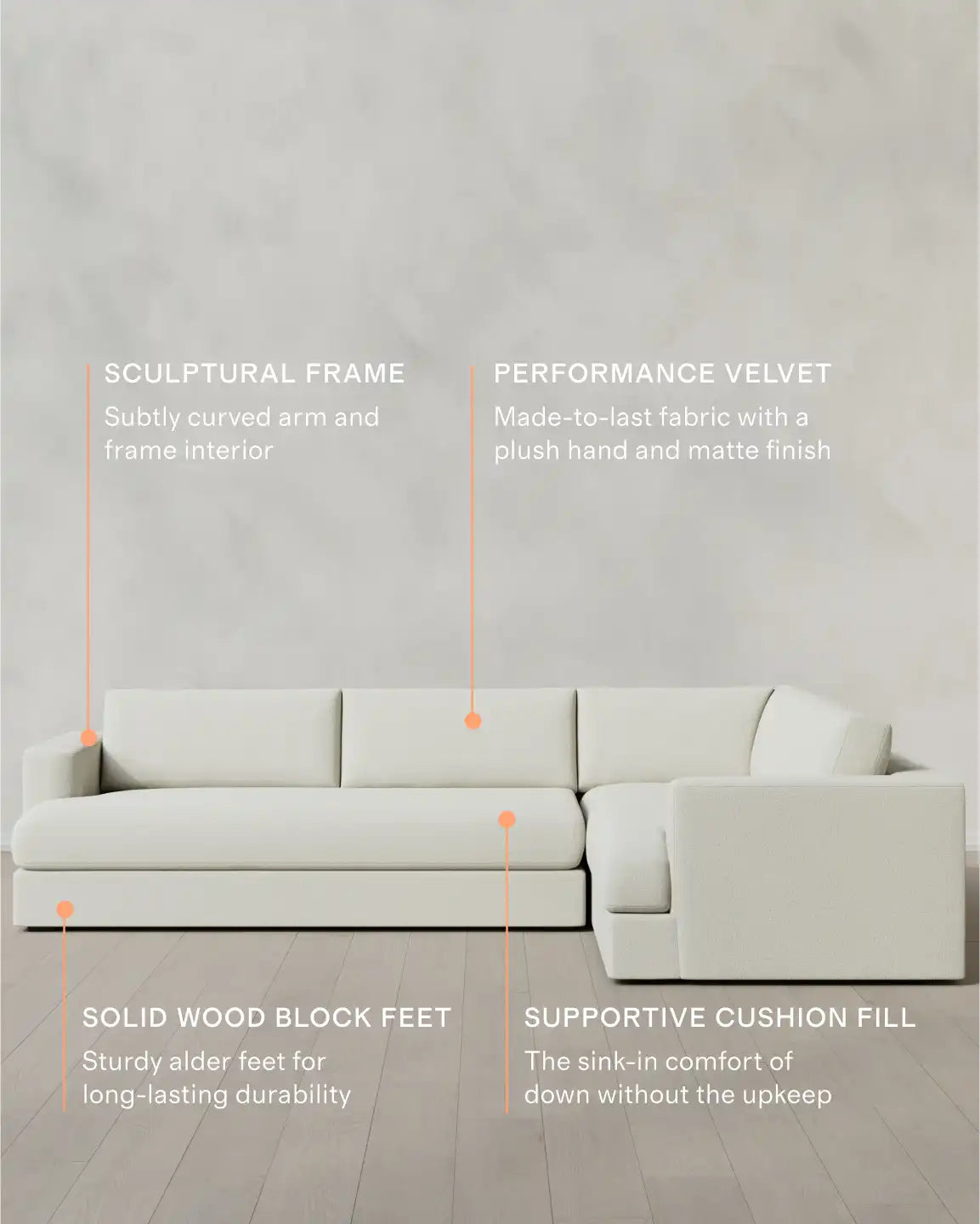 Sierra Curved Arm L Sectional in Performance Basketweave