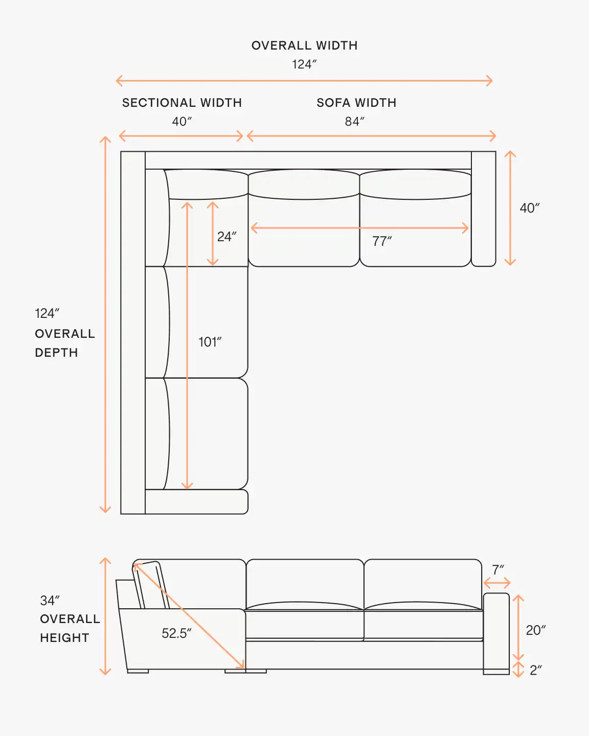 Stillman L Sectional in Leather