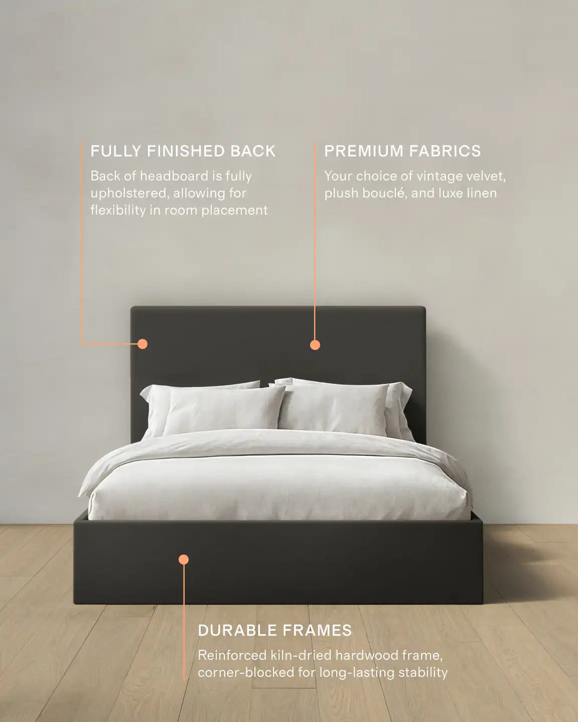 100% Linen Square Bed