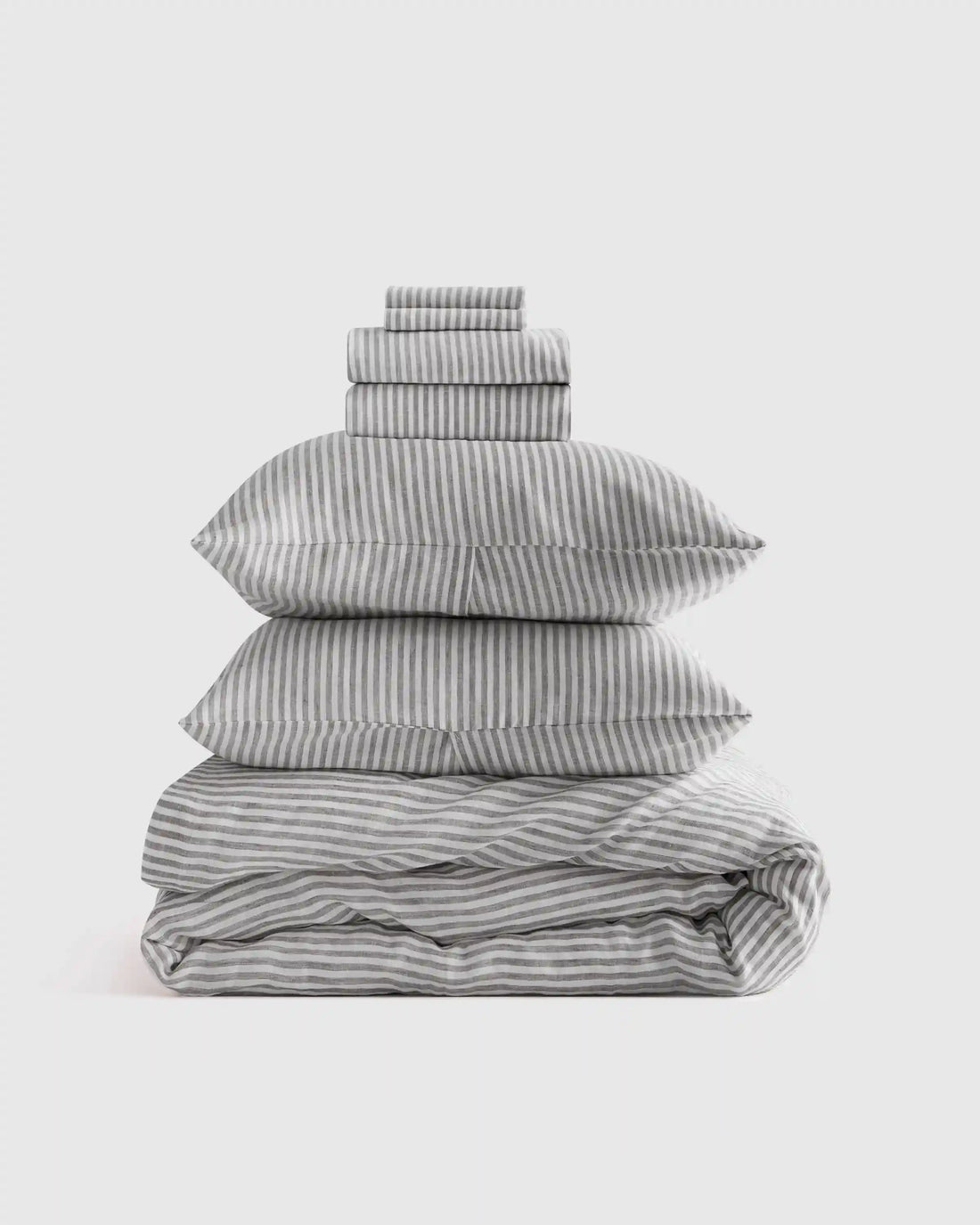 European Linen Stripe Deluxe Bedding Bundle