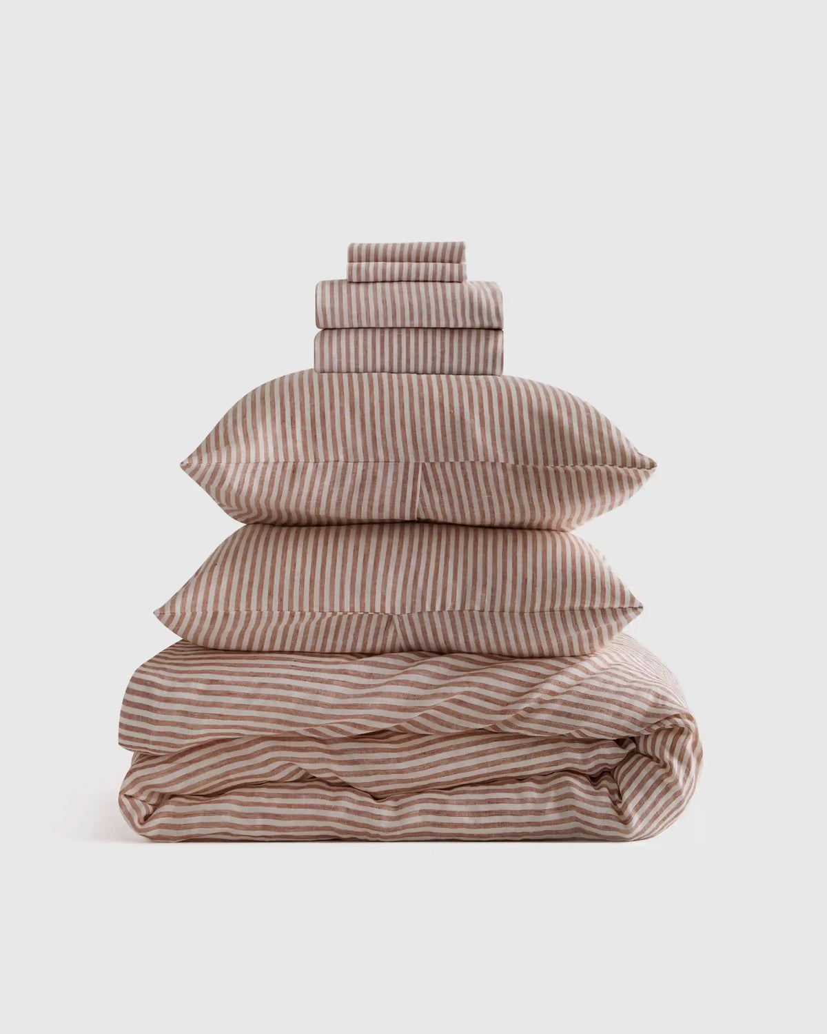 European Linen Stripe Deluxe Bedding Bundle