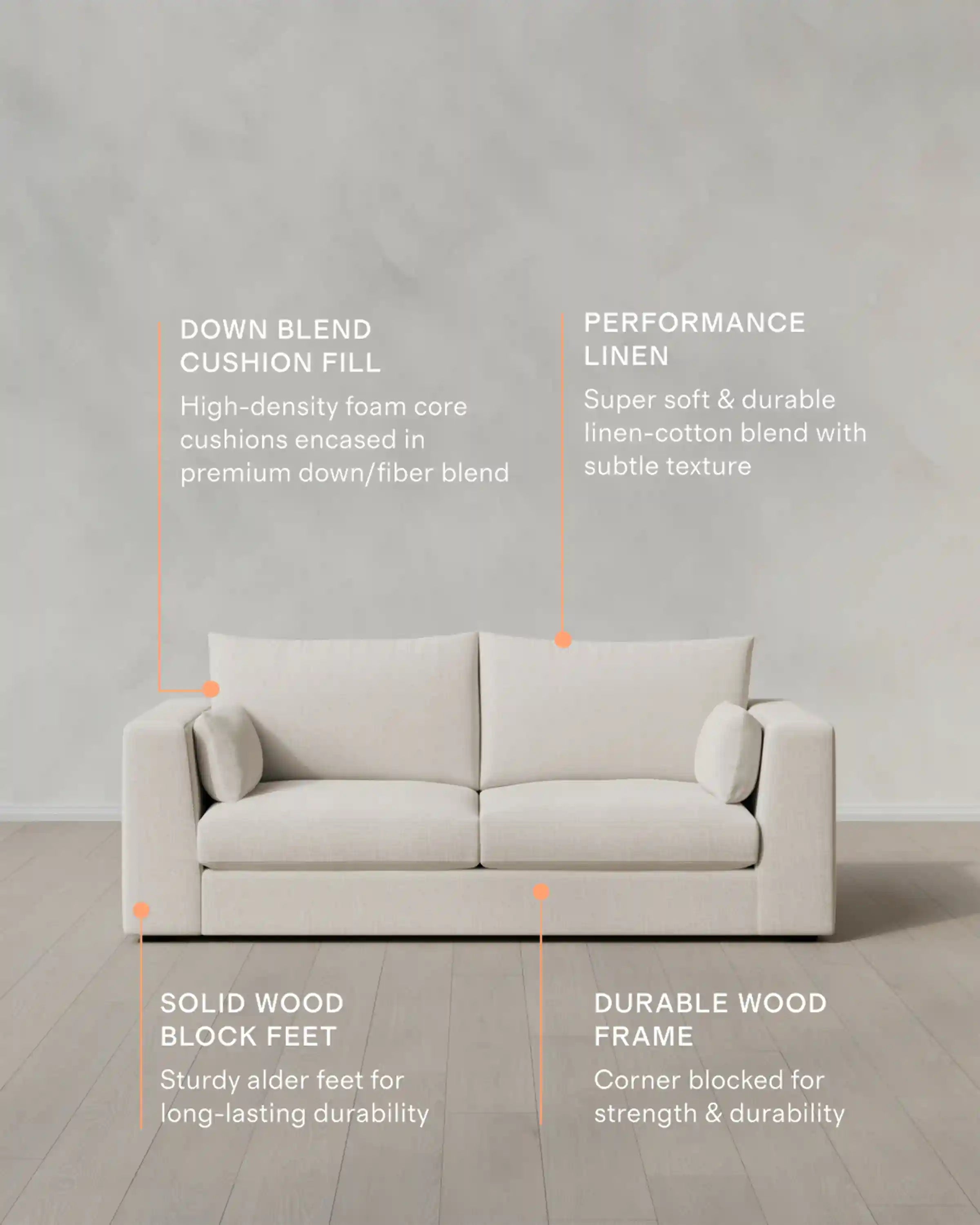 Oasis Sofa in Performance Linen