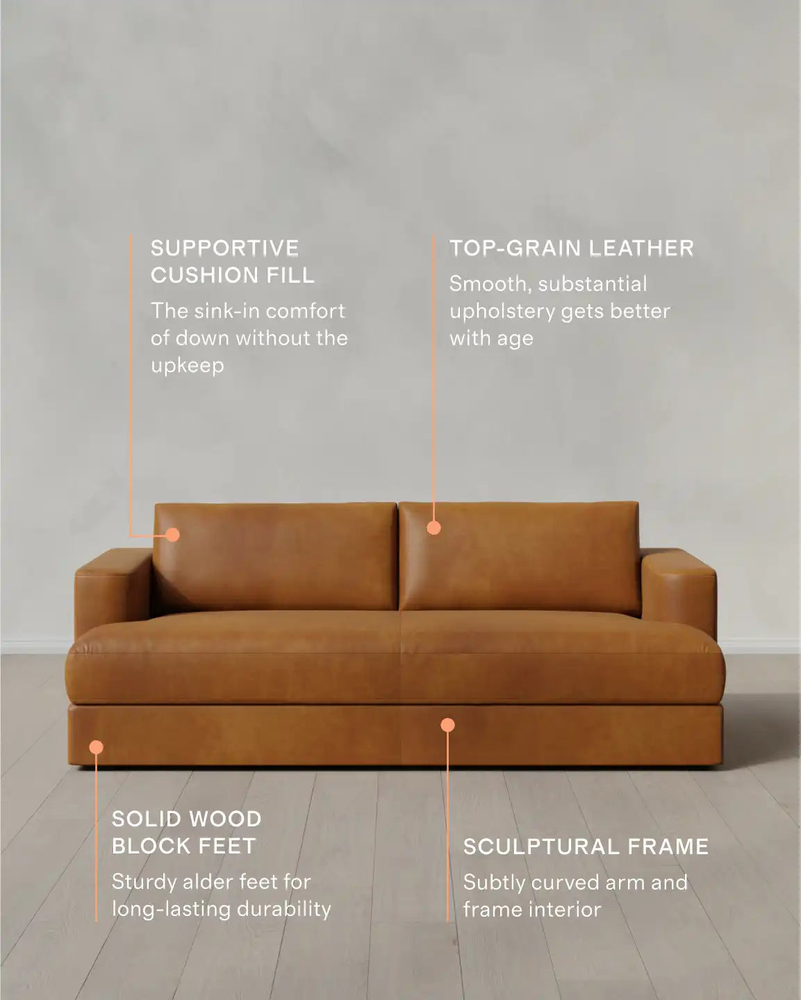 Sierra Curved Arm Sofa in Leather