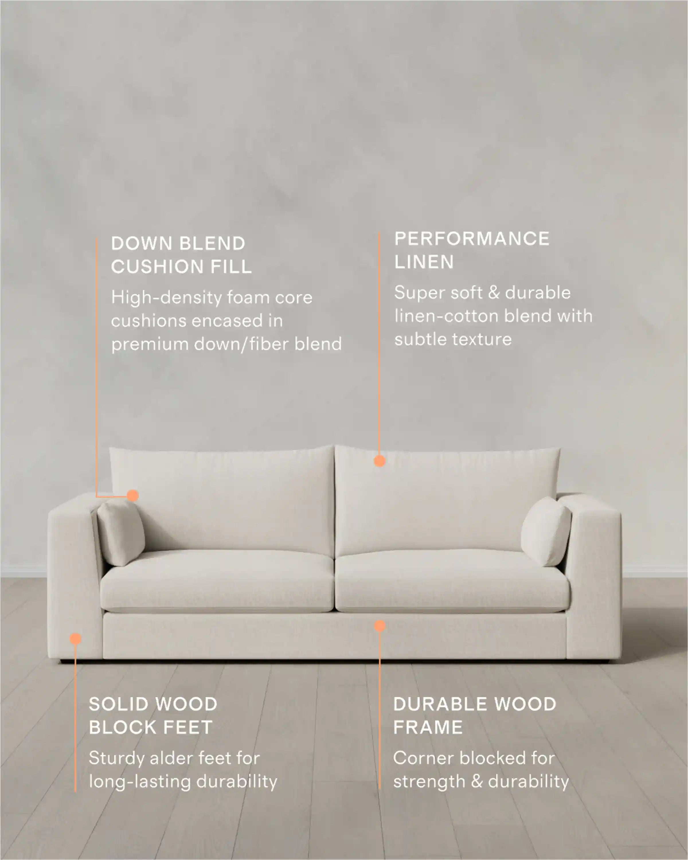 Oasis Sofa in Performance Linen