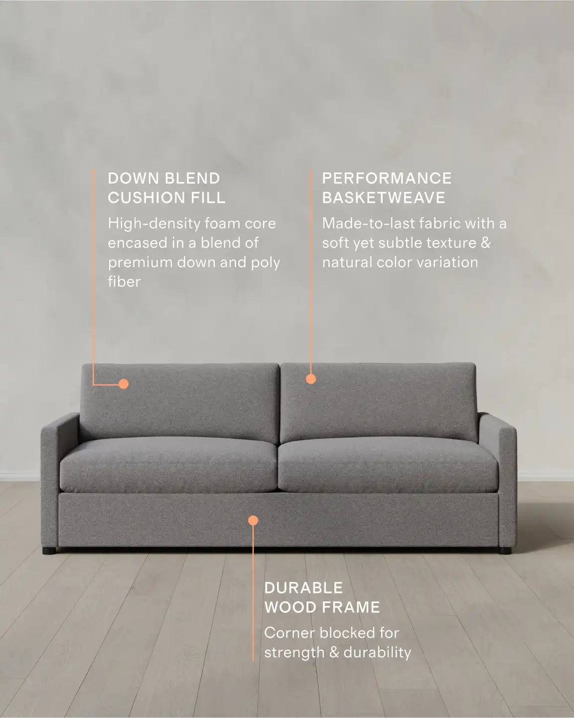Brennan Sofa in Performance Basketweave