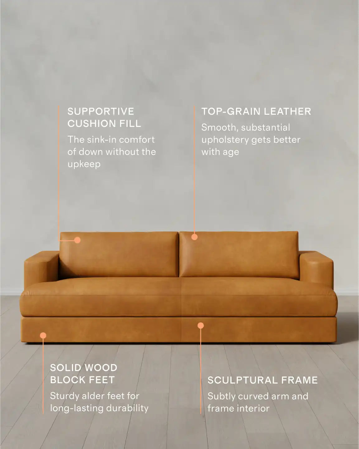 Sierra Curved Arm Sofa in Leather