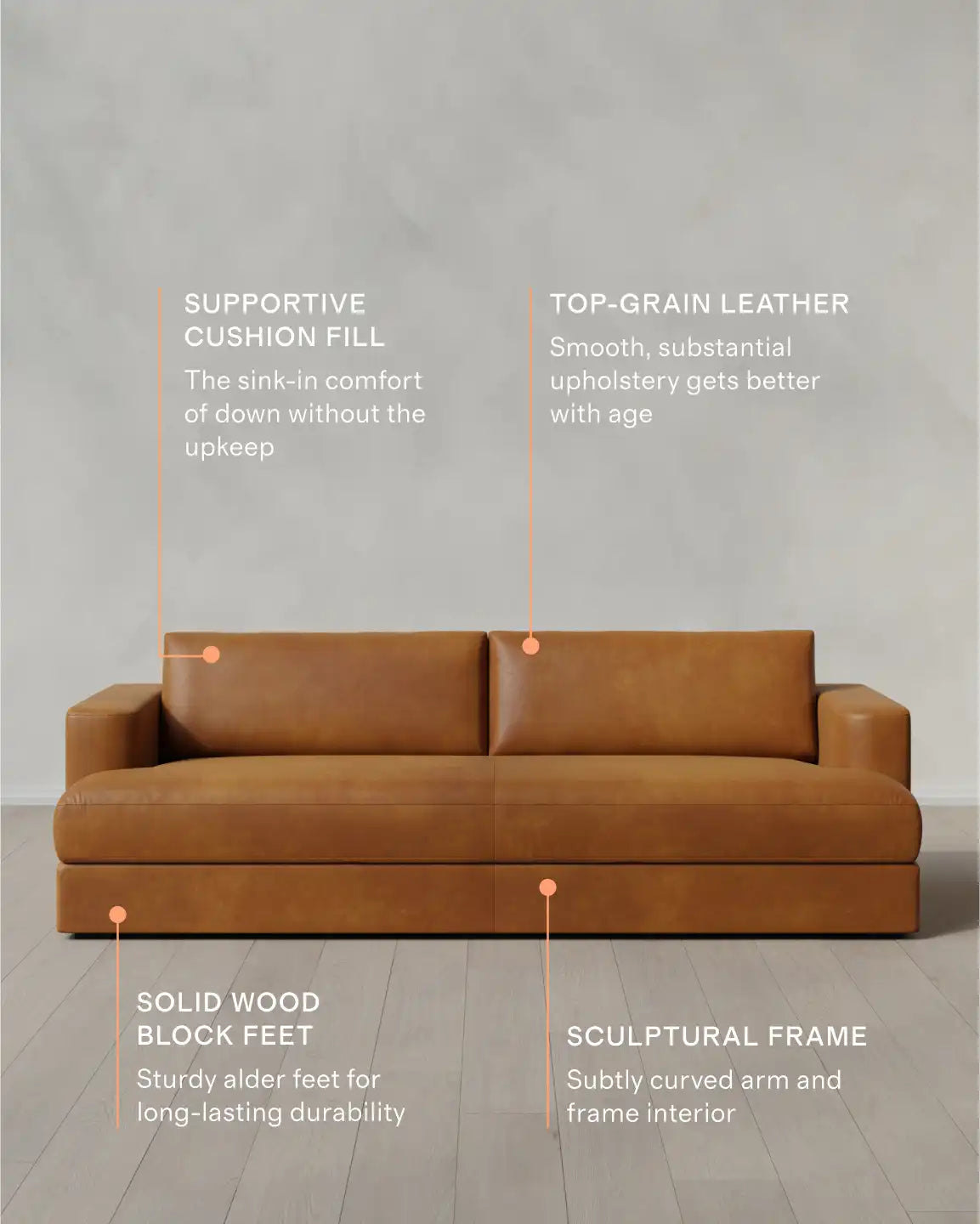 Sierra Curved Arm Sofa in Leather