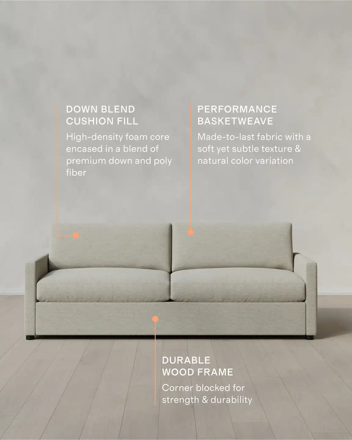 Brennan Sofa in Performance Basketweave