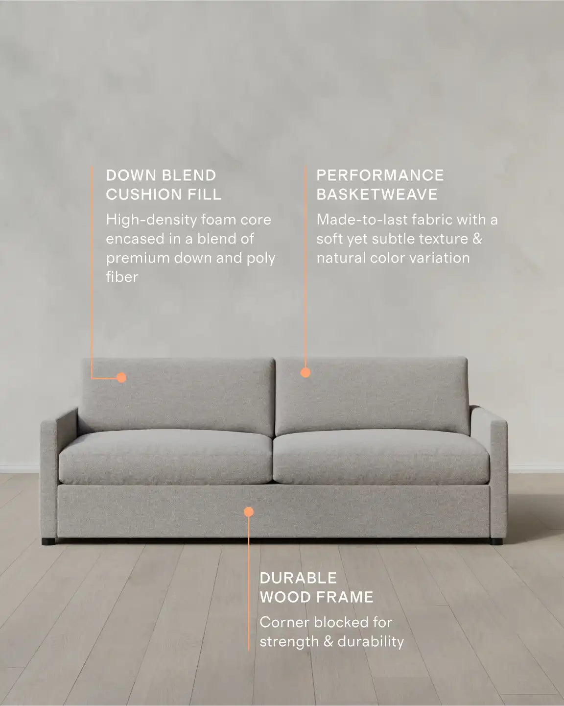 Brennan Sofa in Performance Basketweave
