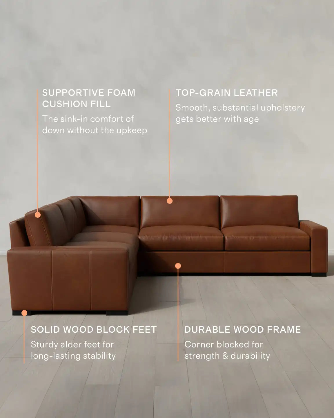 Stillman L Sectional in Leather