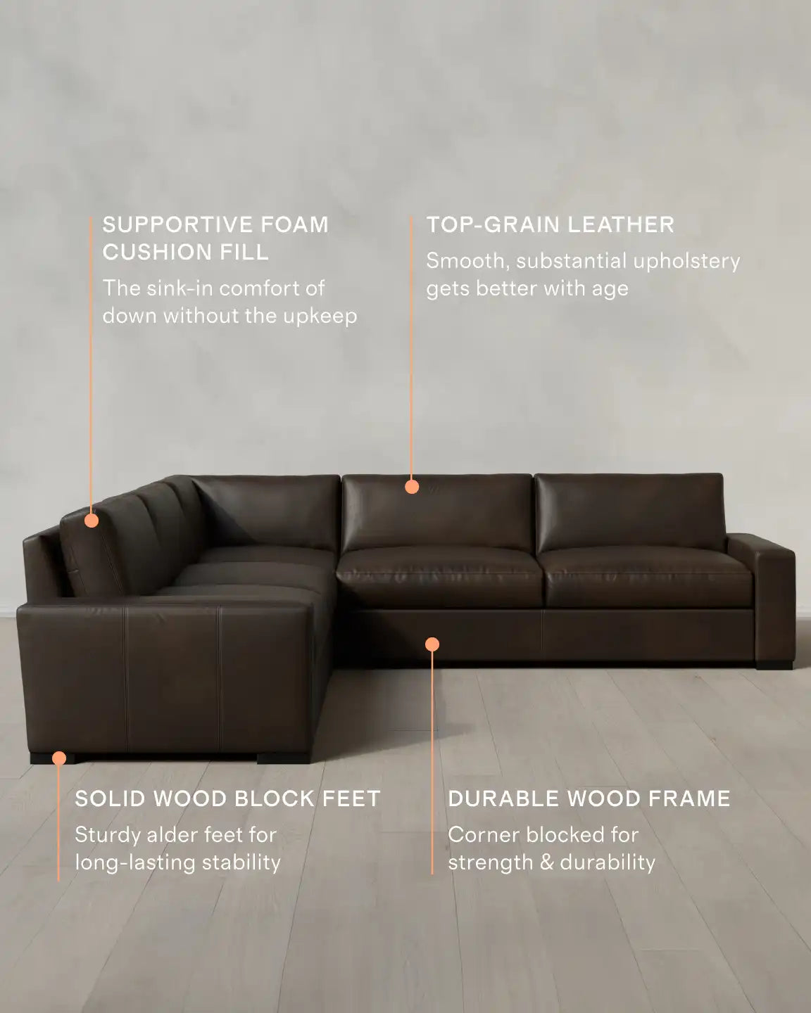 Stillman L Sectional in Leather