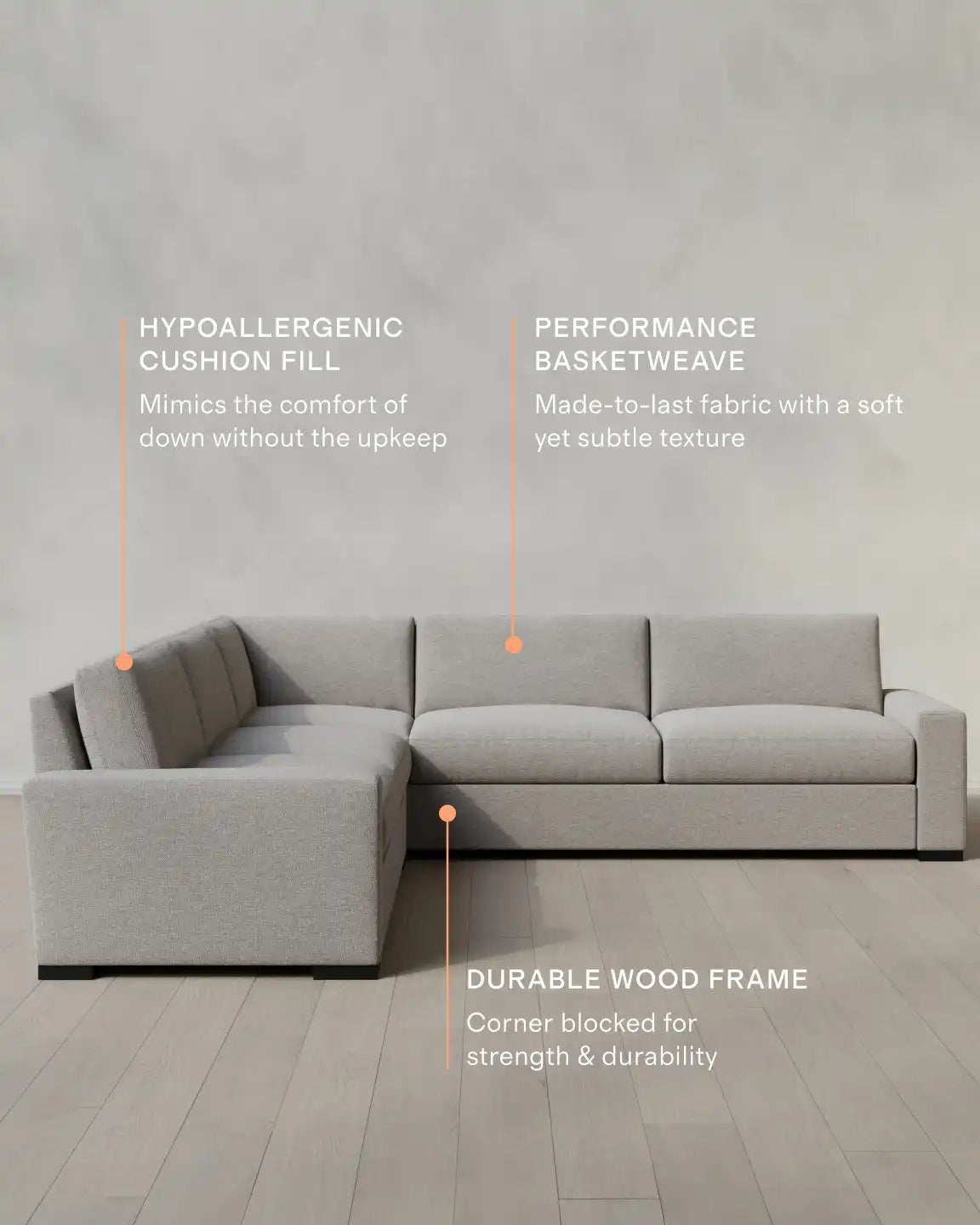 Stillman L Sectional in Performance Basketweave