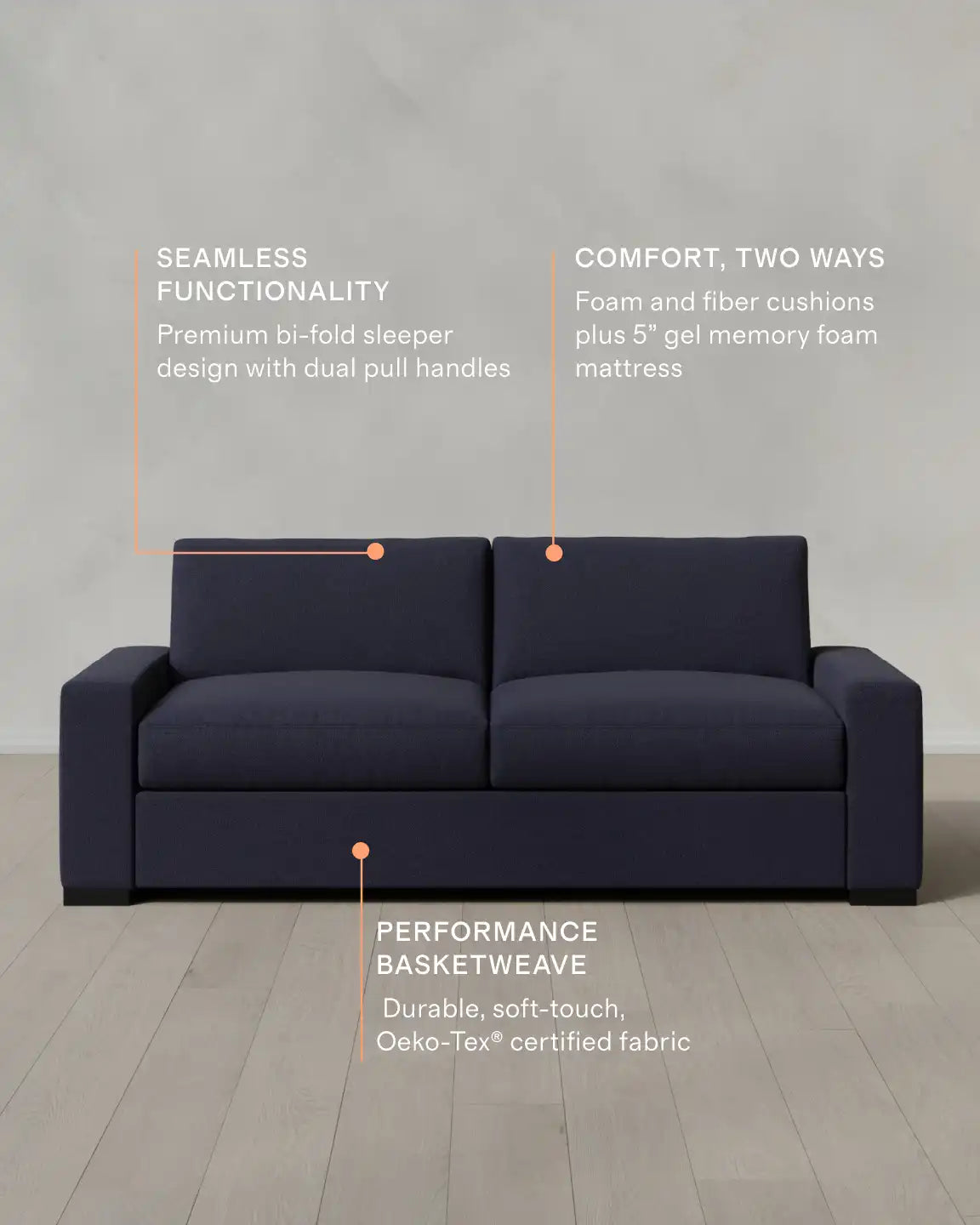 Stillman Sleeper Sofa in Performance Basketweave