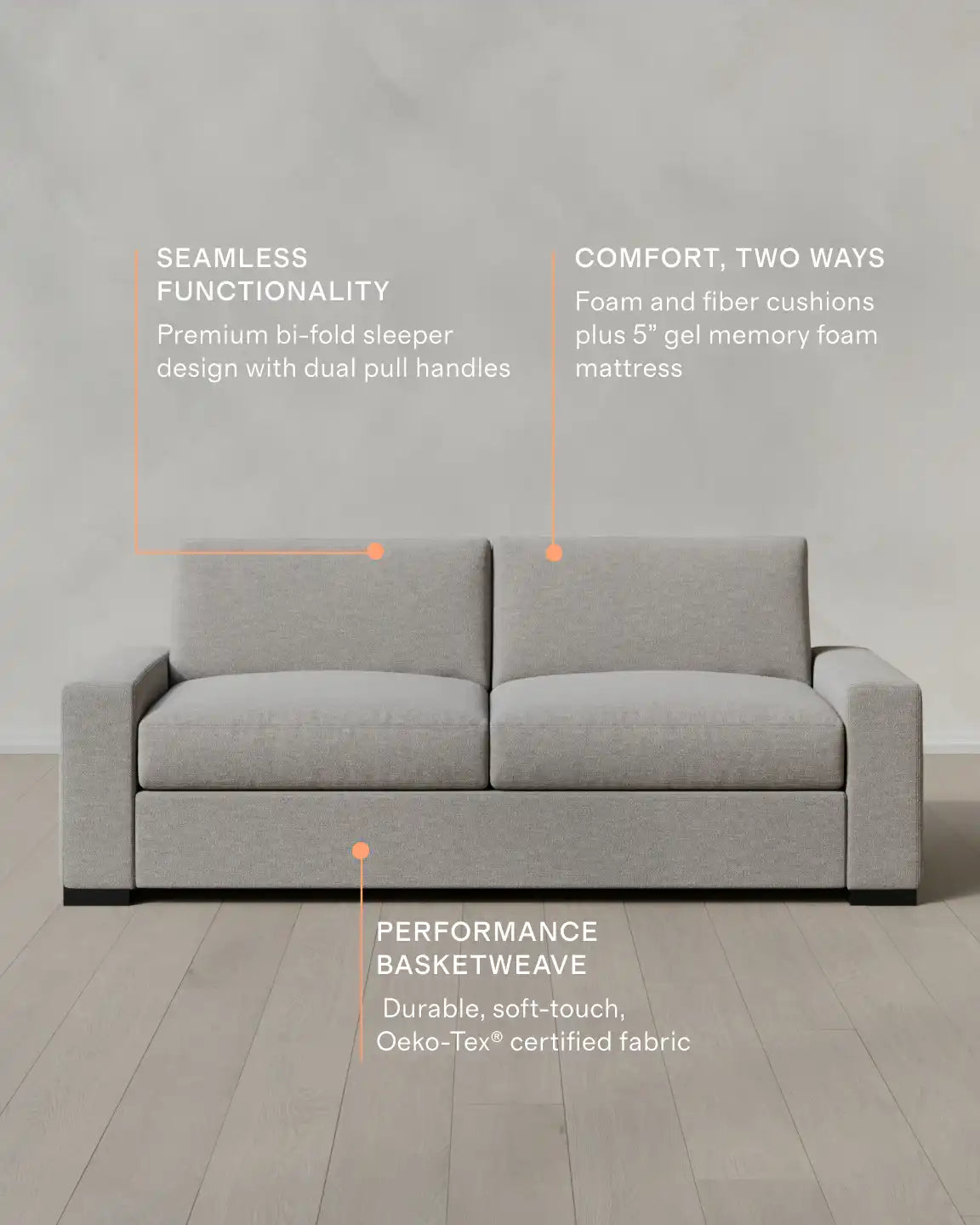 Stillman Sleeper Sofa in Performance Basketweave