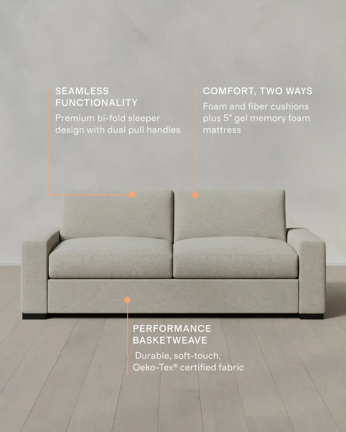 Stillman Sleeper Sofa in Performance Basketweave