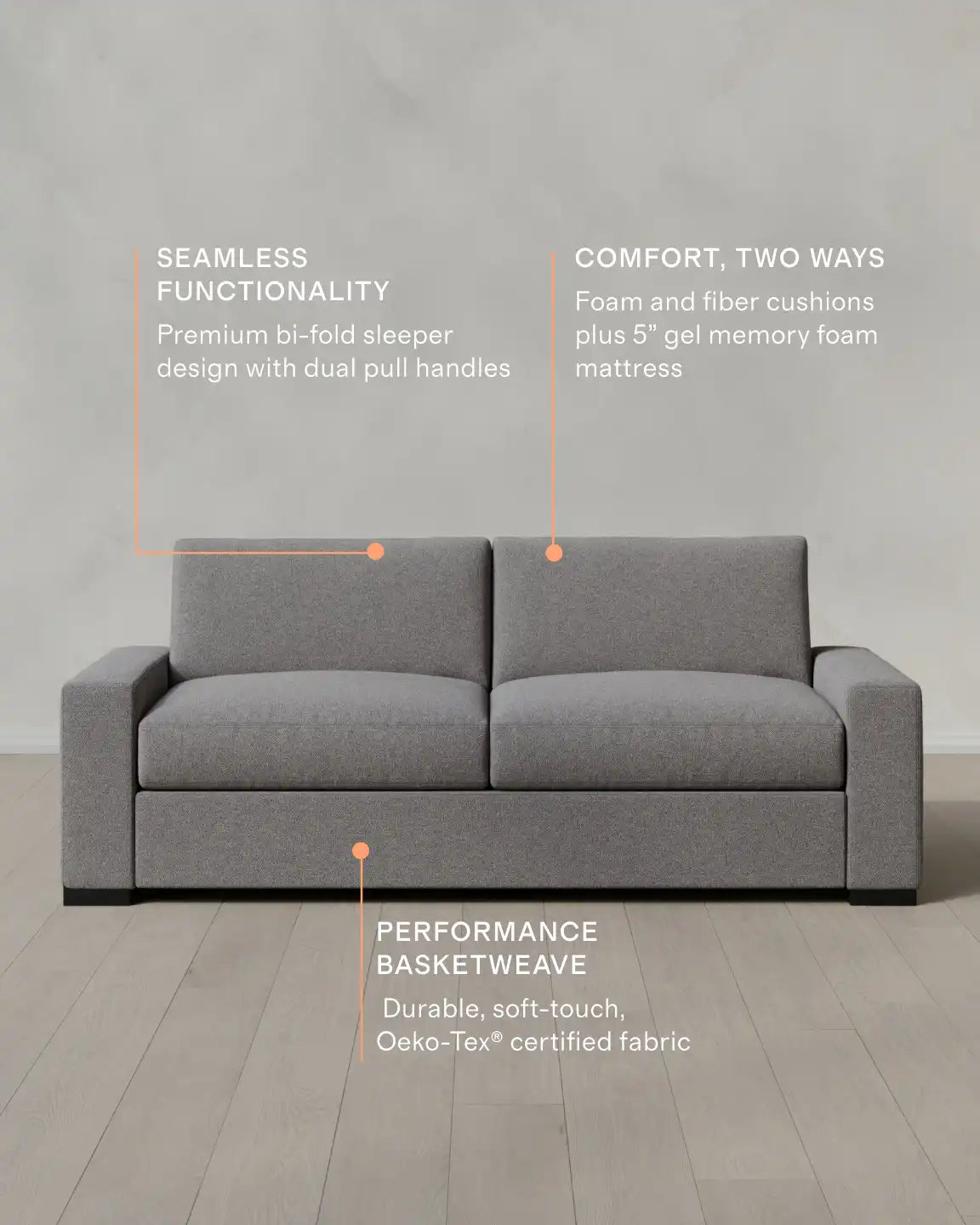 Stillman Sleeper Sofa in Performance Basketweave