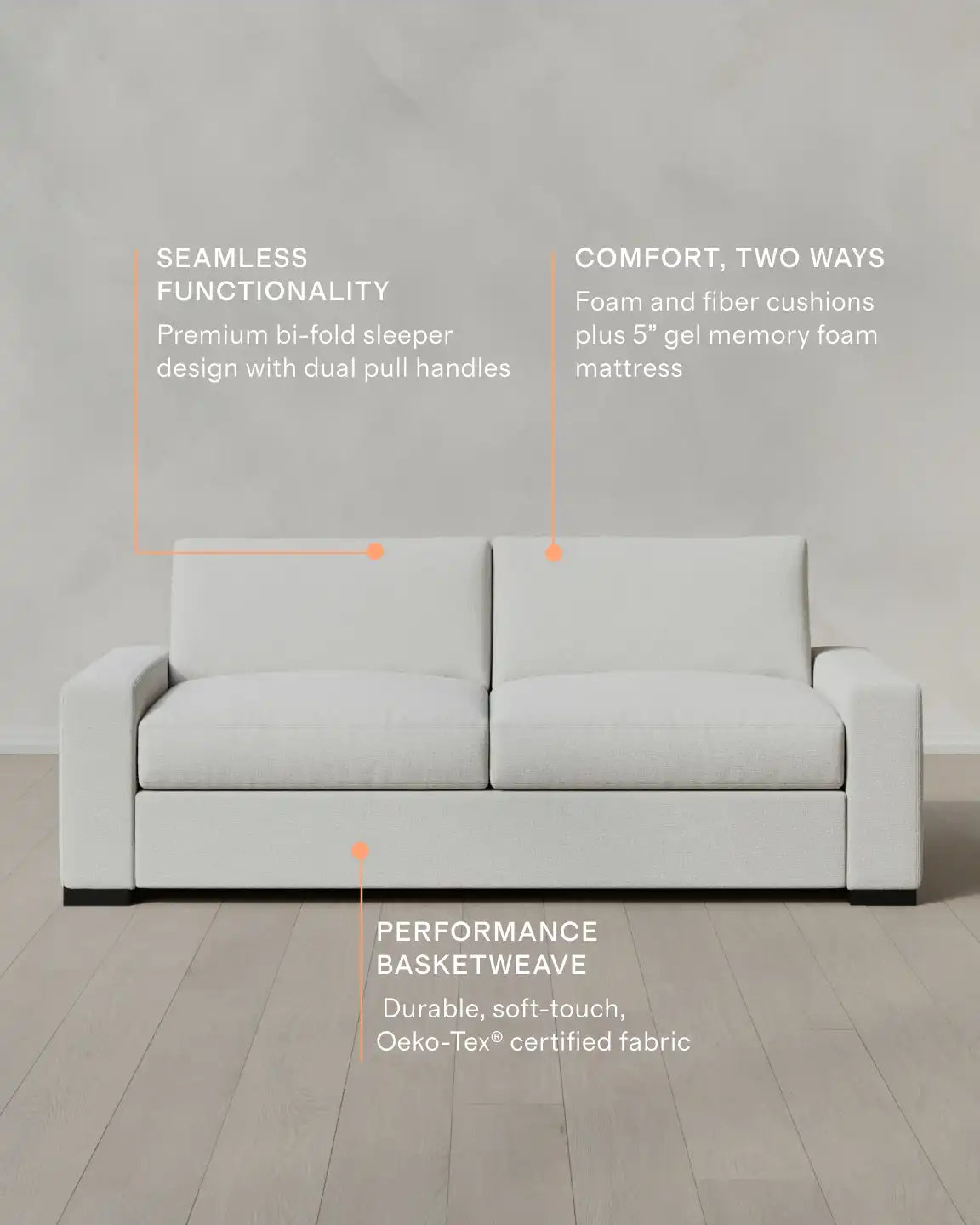 Stillman Sleeper Sofa in Performance Basketweave