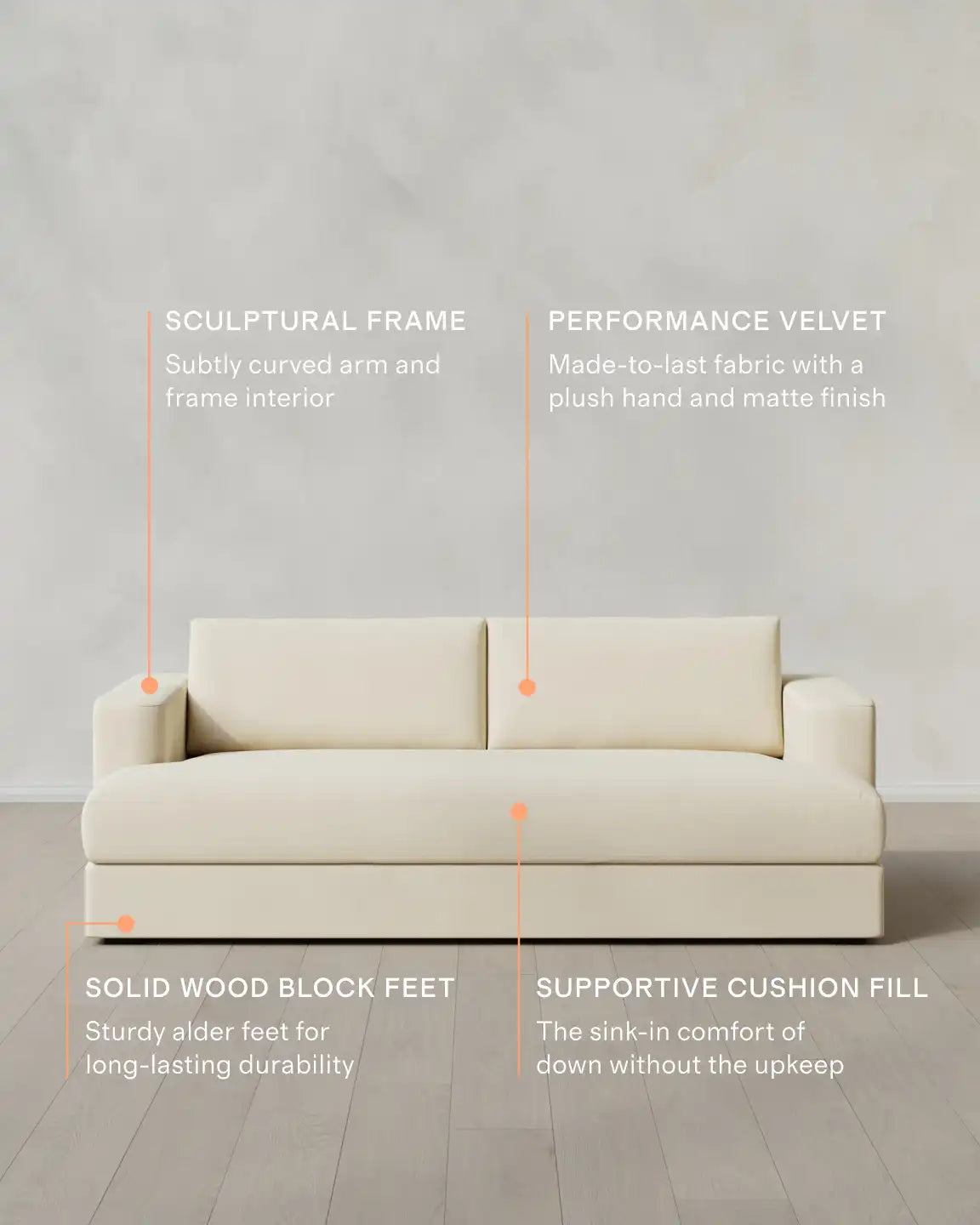 Sierra Curved Arm Sofa in Performance Velvet