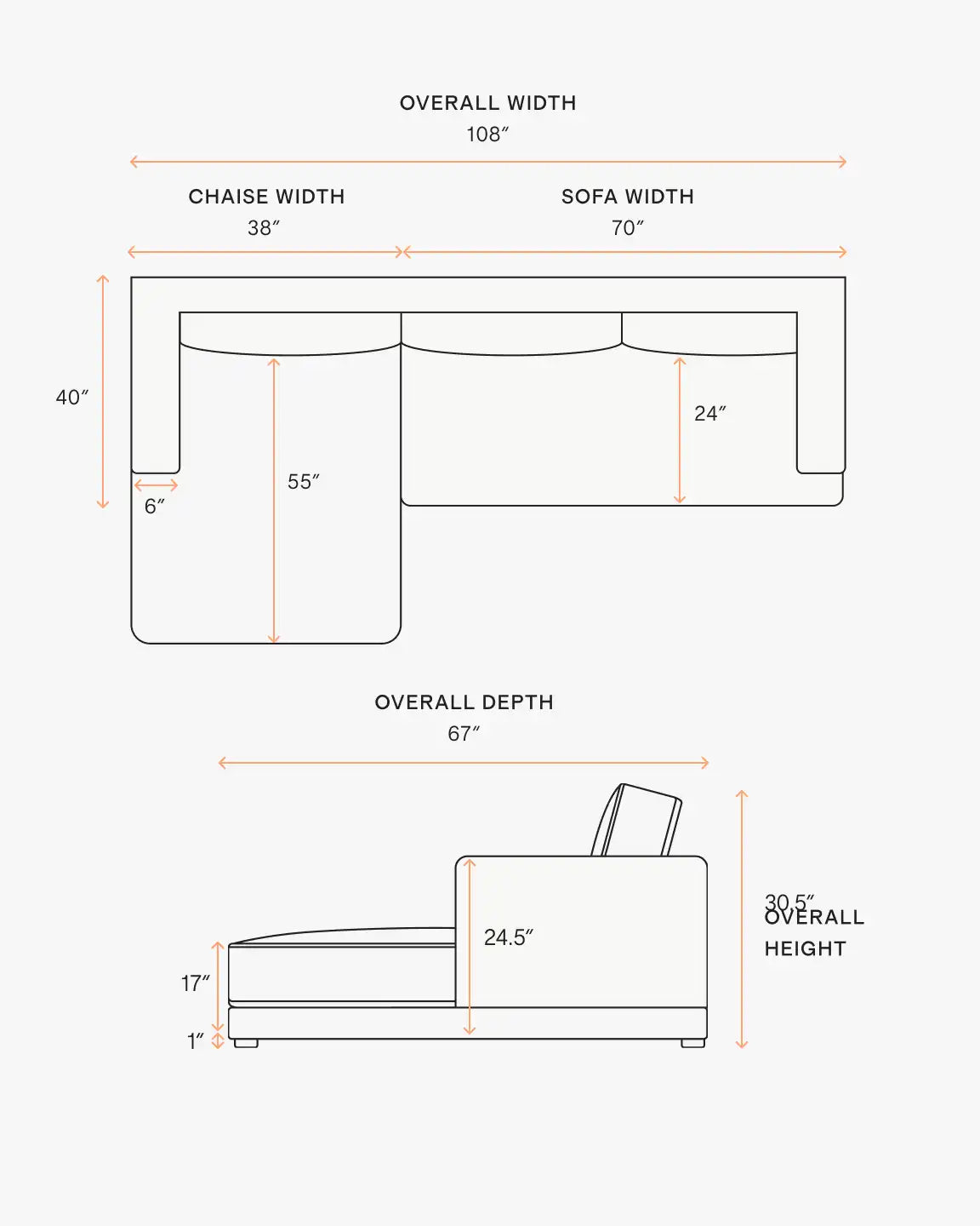 Sierra Curved Arm Chaise Sectional in Performance Velvet