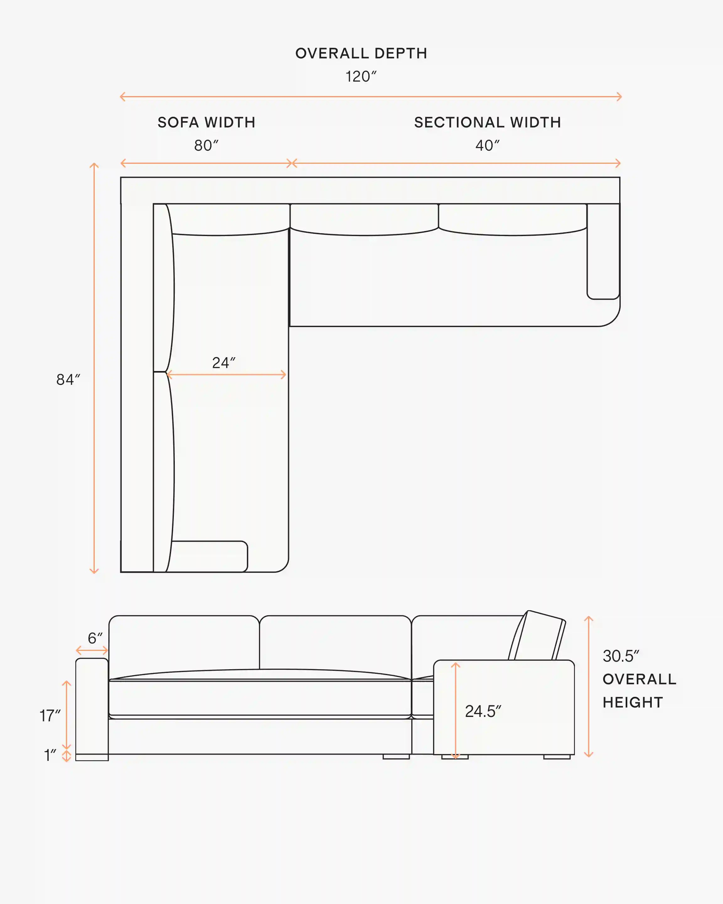 Sierra Curved Arm L Sectional in Performance Basketweave
