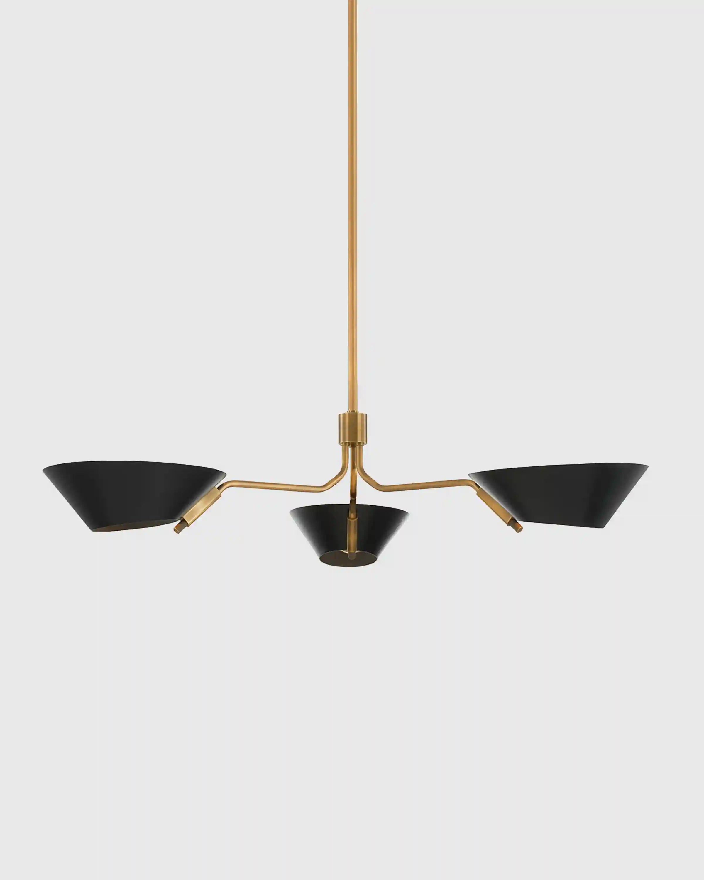 Mid-Century Armed Iron Chandelier
