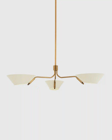 Mid-Century Armed Iron Chandelier