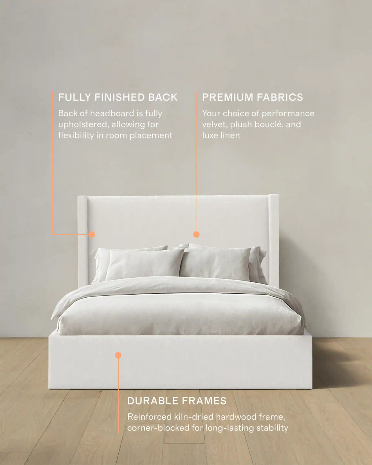 Wingback Bed in Performance Velvet
