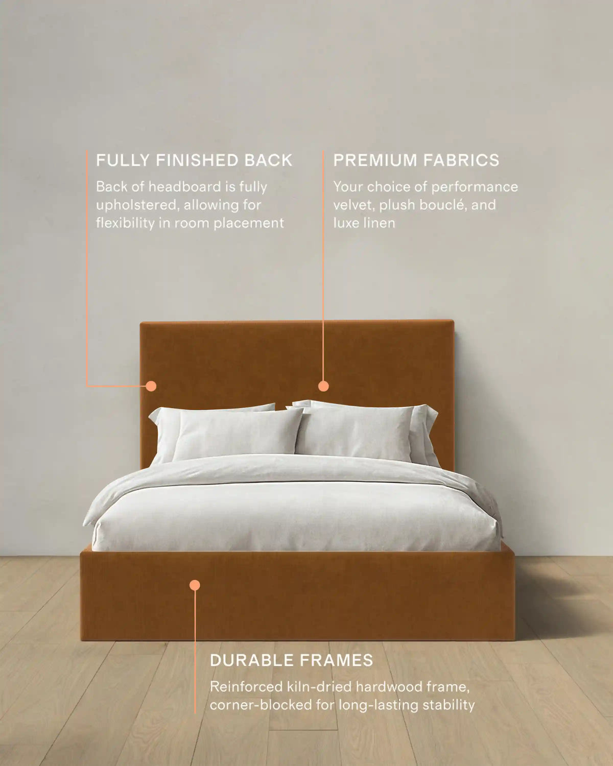 Square Bed in Performance Velvet