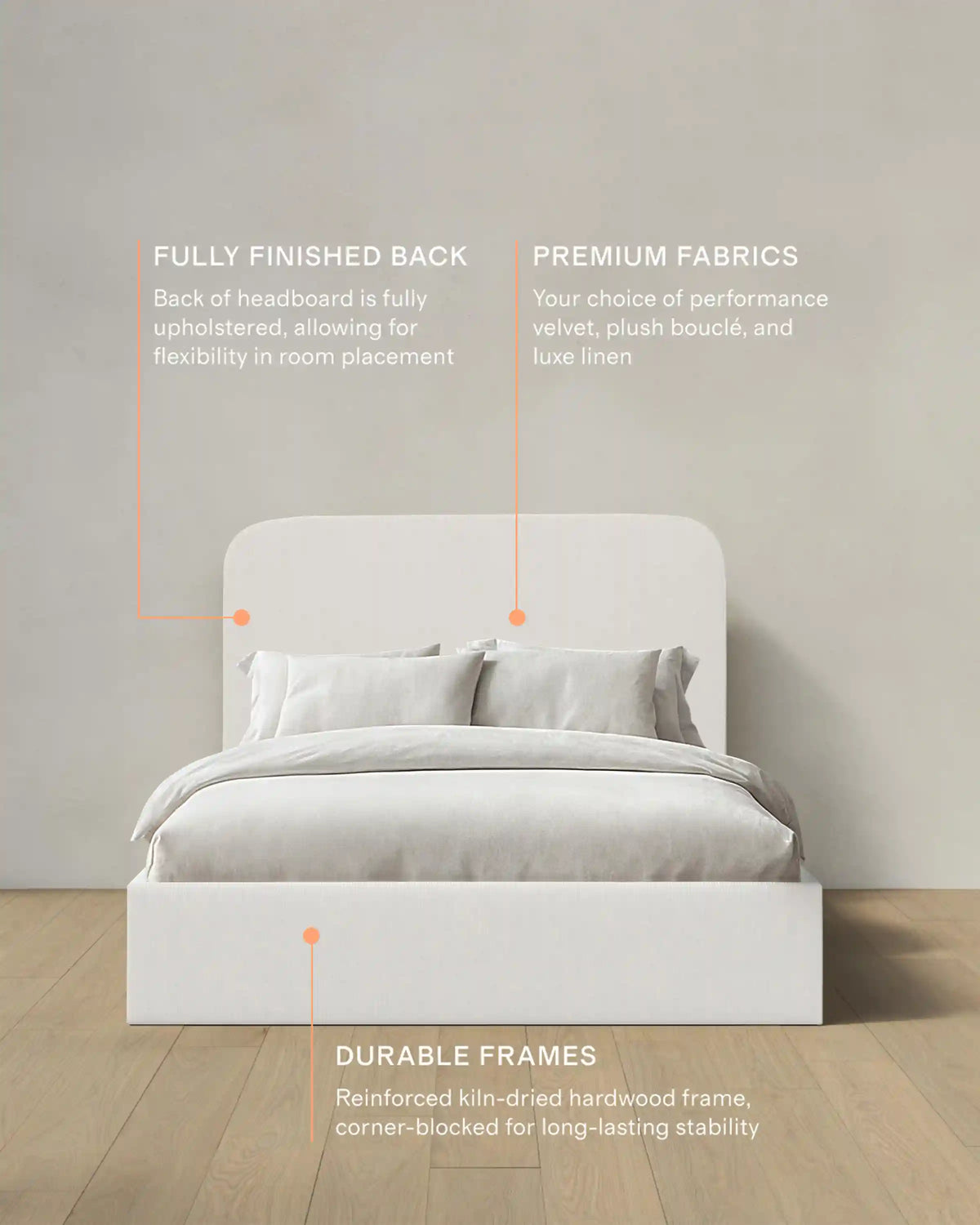 Square Bed in Performance Velvet
