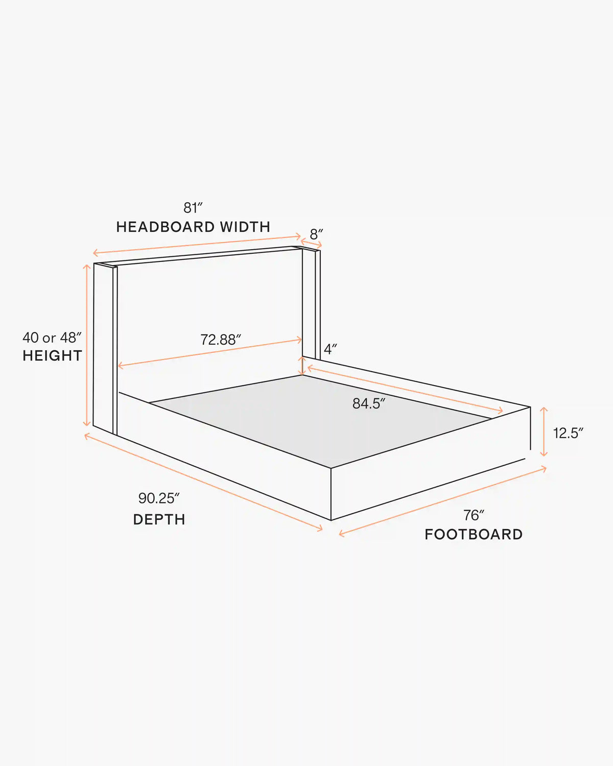 100% Linen Wingback Bed